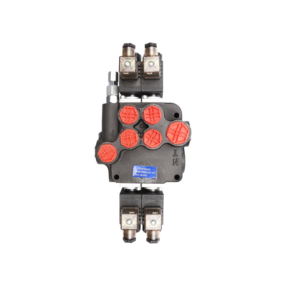 Distribuitor hidraulic P80 electromagnetic cu 2 cai, 12V Breckner Germany